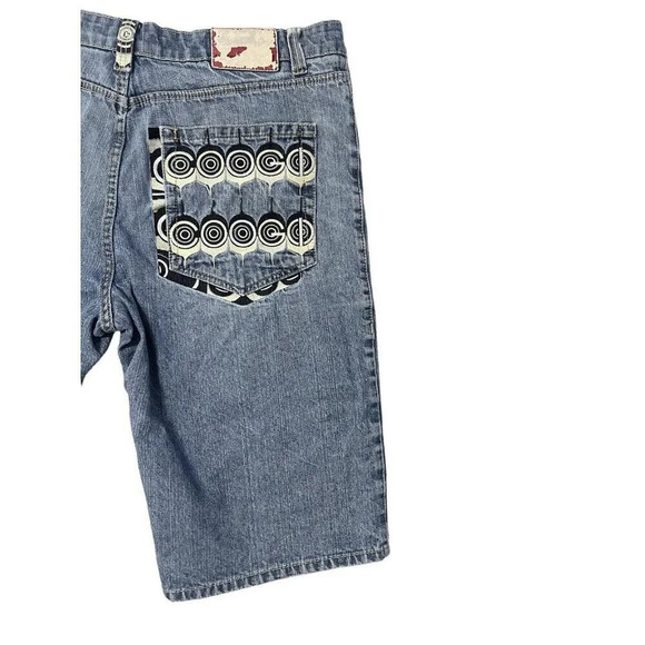 Coogi Shorts 40 Meas 38 Blue Denim Embroidered VTG Y2K Baggy Hip Hop Jean Jorts - Picture 6 of 13